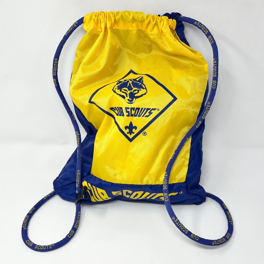 BSA Original Cub Scouts Backpack Zipper Pocket Drawstring Camping Hiking 14X17in